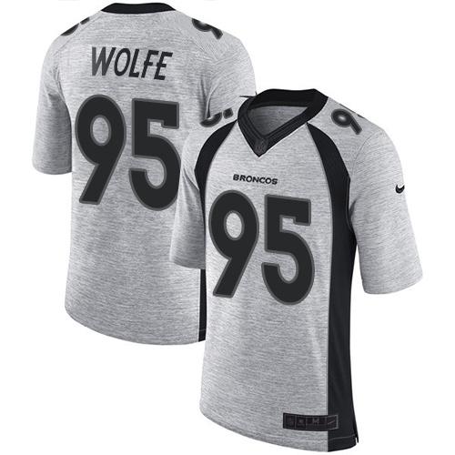 Nike Broncos #95 Derek Wolfe Gray Men's Stitched NFL Limited Gridiron Gray II Jersey - Click Image to Close